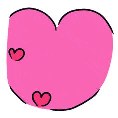 a drawing of a pink heart with two hearts in the middle and one at the top