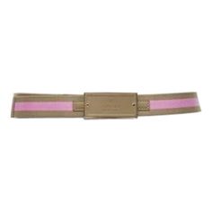 GUCCI Vintage Y2K pink khaki Web GG logo square buckle adjustable nylon belt Reference: ANWU/A00864 Brand: Gucci Material: Canvas Color: Pink, Beige Pattern: Striped Closure: Belt Made in: Italy CONDITION: Condition: Good, this item was pre-owned and is in good condition. Please refer to image gallery for thorough condition check. Dents on leather parts. Scratches on back of buckle. Minor snags on web belt MEASUREMENTS: Smallest hole: 69cm / 26.9" Mid hole: 71cm / 27.7" Largest hole: 74cm / 28.9 Belt Reference, Web Logo, Web Belt, Versace Designer, Guccio Gucci, Beige Pattern, Gucci Outfits, Gucci Vintage, Gucci Tote