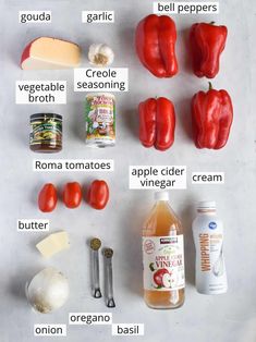 the ingredients needed to make this recipe include tomatoes, cheese, garlic, and peppers