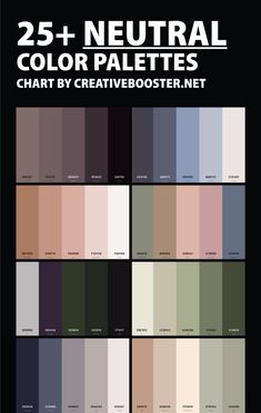 the color palettes are all different colors