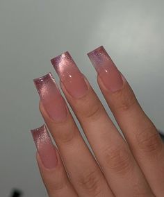 Brown Acrylic Nails, Romantic Nails, Pink Ombre Nails, Minimal Nails, French Tip Acrylic Nails, Dope Nail Designs, Classy Acrylic Nails, Short Square Acrylic Nails