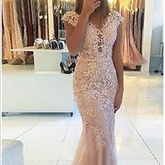 Brand New Light Pearl Pink Lace Evening Gown. Bought For A Wedding But Didn’t Fit. Cap Sleeve Prom Dress, Prom Dresses 2022, Prom Dresses 2023, Prom Dresses 2024, Gown Plus Size, Dresses 2022, Prom Dresses Online, Applique Dress, Dresses 2023