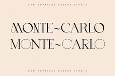 some type of font that is in black and white with the words monte - carlo monte - carlo on it