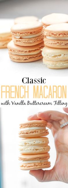 french macaron with vanilla buttercream filling is an easy and delicious dessert