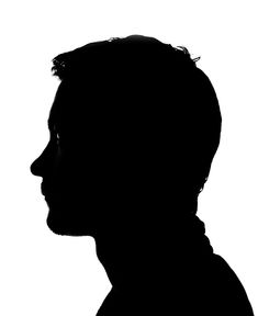 the silhouette of a man's head is shown