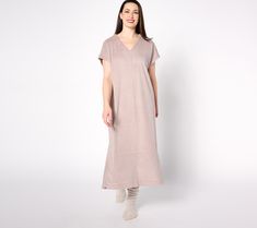 Meet your new lounge staple: a velvety-soft LuxeChic caftan from Barefoot Dreams. Designed for maximum comfort and effortless movement, it's the best-ever way to relax and reset (and to take a break from pants). From Barefoot Dreams. Cotton V-neck Loungewear Dresses, Breezy V-neck Loungewear Dress, Barefoot Dreams Cardigan Outfit, Casual V-neck Stretch Nightgown, Barefoot Dreams Blanket, Ways To Relax, Dress Skirt, Fashion Dresses, Take That