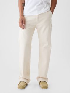 '90s Loose Carpenter Jeans | Gap Spring Cargo Jeans With Patch Pockets For Everyday, Spring Everyday Cargo Jeans With Patch Pockets, Straight Cotton Bottoms For Streetwear, Straight Pants For Spring Streetwear, Gap Tapered Leg Everyday Pants, Gap Tapered Leg Pants For Everyday, Gap Tapered Leg Bottoms For Everyday, Gap Pants With Pockets For Fall, Urban Cargo Jeans For Spring