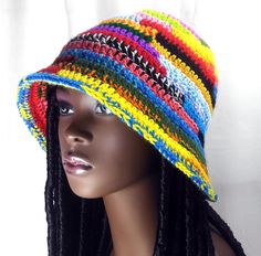 Stay stylish and colorful with this trendy multi-color bucket hat! Add a pop of excitement to any outfit. Whether you're heading to the beach, a festival, or just running errands around town, this hat will keep you looking cool and fashionable.  Stand out from the crowd with this vibrant and versatile accessory that will quickly become a staple in your wardrobe. Perfect for any season, this multi-color bucket hat is a must-have for anyone looking to add some fun and flair to their look! One size Bright Stripes, Crochet Bucket Hat, Running Errands, Hat Fashion, Color Block, Bucket Hat, Trendy Fashion, Caps Hats, Accessories Hats