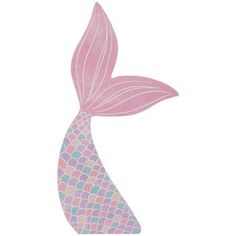 a drawing of a pink mermaid tail with blue and green scales on it's side