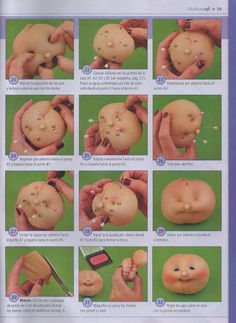 the instructions for how to use an infant doll's head and hand with scissors