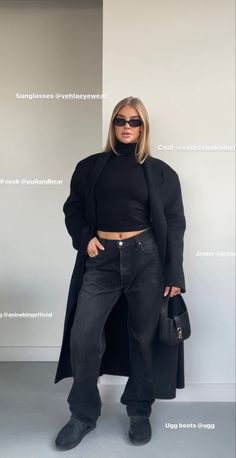 Jess Hunt, Winter Fashion Outfits Casual, Maxi Coat, Winter Outfit Inspiration, Streetwear Fashion Women, Black Turtleneck, Black Maxi, Looks Style, Lookbook Outfits