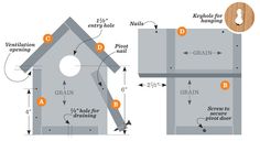 the diagram shows how to make a birdhouse