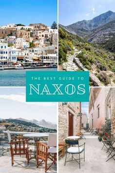 the best guide to naxos, greece's most beautiful seaside town is featured in this postcard