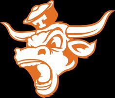 the texas longhorns logo with an angry bull's head and horns on it