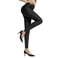 Compared To Normal Pu Leather Pants Santiny Faux Leather Leggings Made With Soft,Breathable And Non See-Through Fabric.Supply A 4-Way Stretchy Experience And Offer The Maximum Range Of Movement When Workout. The Faux Leather Leggings Designed With Elastic Wide High Waistband Provide Tummy Control And Won’t Roll Down.The Inner Pocket Can Store Keys,Cards And Cash Safely. The Pleather Pants Featuring Contoured Power Waistband Provides A Good Compression And A Great Butt.The Matte Glossy Finish Cre Cotton Pants Women, High Waisted Tights, Plain Leggings, Pleather Pants, Nike Pro Women, Stretch Leggings, Blue Leggings, Leggings Design, Faux Leather Leggings