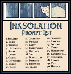 a poster with instructions for ink isolation and the names of different cats in it's windows