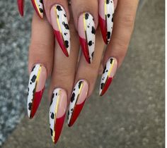 Nails With Red, Her Nails, Disney Nails, Dope Nails