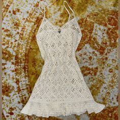 Cream/Tan/Beige Crochet Swim Cover Up Adorable Boho Hippie Dress From The Brand Aerie (American Eagle) Size M , Can Fit Smaller Depending On Desired Fit Perfect For A Summer Day At The Pool Or Beach Mini Dress Perfect Condition, Never Been Worn But No Tags Cute Cover Ups Beachwear, Swim Cover Up, Obx Outfits, Cute Cover Ups, Summer Cover Ups, Crochet Beach Wear, Cute Coverups, Witch Core, Beige Crochet