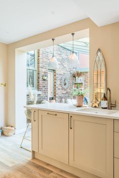 the kitchen is clean and ready for us to use in its new owner's home