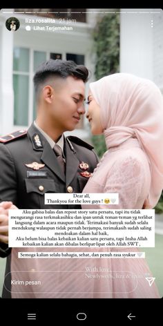 Pose Prewedding, Prewedding Ideas, Wedding Gifts Packaging, Muslim Couple Photography, Pose Fotografi, Hijab Girl, Dream Engagement, Text Quotes, Wedding Inspirations