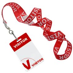 PRICES MAY VARY. LANYARD AND BADGE IN ONE!! - -BRIGHT & VISIBLE - Quickly Recognize Visitors from a Distance - Vibrant Red Color Header Badge with Visitor in White along Top - V with Visitor Bottom on Writable White Tags - Red Lanyard with "VISITOR" Pre-Printed in White Lettering CREDIT CARD SIZED PASS 2 1/8 x 3 ⅜ - 30 Mil - Durable, Flexible, Double Sided Hole Punched Cards Work with Included Lanyard / Badge Holder - Thicker Than Most Laminated Badges These Are Hard to Copy - Printed With Innov Copy Print, School Supply Labels, Tag Holder, Punch Cards, Dry Erase Markers, Permanent Marker, Id Badge, Name Cards, Name Tag