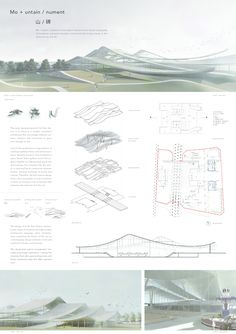 an architectural drawing shows the various sections of a building that are in different stages of construction