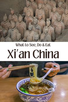 what to see, do and eat in xi'an china with text overlay