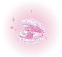 two donuts with pink frosting on them sitting next to stars and confetti