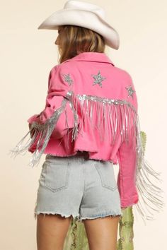 Traje Cowgirl, Star Jacket, Pink Cowboy, Cowgirl Look, Conversational Prints, Taylor Swift Tour Outfits, Perfect Jacket, Star Struck, Looks Country