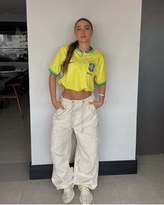 Brasil Jersey Outfit, Brazil Jersey Outfit, Brazil Clothing, Inspo Looks, Bloke Core, Trendy Fits, Concept Clothing