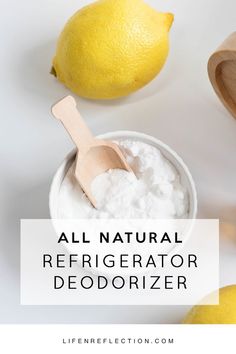 all natural refrigerator deodorizer with lemons in the background