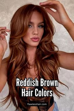 Russet Color Hair, Dark Balayage Copper, Auburn Brown And Blonde Hair, Hair Color Between Blonde And Brown, Redhead To Brunette, Thick Red Hair Styles, Haircut For Fall 2024, Copper Hair With Brown Shadow Root, Dark Auburn Hair With Blonde Money Piece