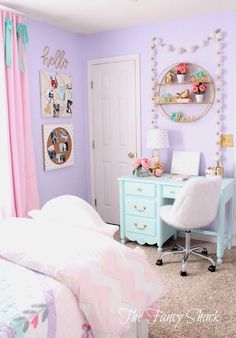 Pastel Girls Room, Pastel Bedroom, Purple Bedrooms, Purple Bedroom, Interior Vintage, Pastel Room, Girl Bedroom Designs