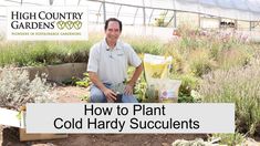 a man kneeling down next to some plants in a greenhouse with the words how to plant a pre - planted garden