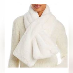 Beautiful And Comfortable! Will Keep You Warm Bambi Plush, Faux Fur Scarf, Faux Fur Scarves, Fur Scarf, Pull Through, Cream White, Cream Color, Scarf Wrap, Women's Accessories