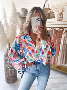 Flower Power Shirt, Flowing Blouse, Billowy Sleeves, Puff Sleeve Shirt, Loose Shirts, Floral Print Blouses, Floral Print Tops, Blouse Patterns