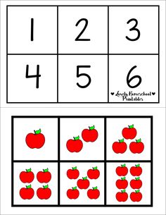 the printable worksheet for numbers 1 - 10 with apples and tomatoes on them