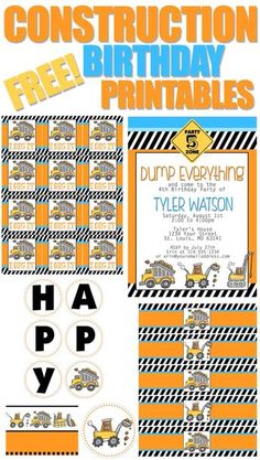 Construction Themed Birthday Party, Digger Party, Construction Party Ideas, Construction Theme Party, Construction Birthday Party, Construction Birthday Parties, Birthday Party Printables, Trucks Birthday Party, Construction Theme