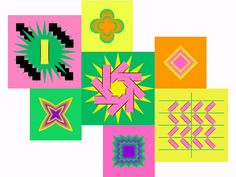 an image of colorful squares with different shapes