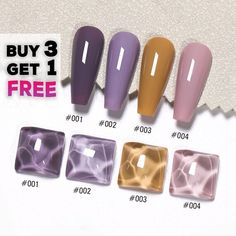 ♥ WELCOME TO BUNDLE WITH COLORS FROM OTHER SETS ♥- Bundle Any 2 Colors (from the $7.99 single gel polish): $12.99 (SAVE $3✦✦)- Buy 3 Get 1 FREE: $20.99 (SAVE $11✦✦)- Message me/Note your colors of choice after your purchase is complete.- Buy 3 Get 1 FREE will be shipped according to the set you choose by default if we don't receive your message for the specific colors you want.♥ FREE SHIPPING IN US ♥All of the orders will be shipped within 1-2 business days.♥ Domestic(USA) - This item will be sh Mauve Purple Nails, Ongles Gel Violet, Purple Gel Nails, Plum Nails, Fruit Nail Art, Lavender Farm, Flower Nail Art, Christmas Nail Art, Purple Nails