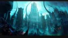 an image of a futuristic city surrounded by giant squid like creatures in the background with text reading now loading