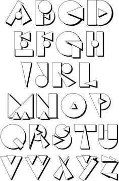 the alphabet is made up of letters and numbers, all in black ink on white paper