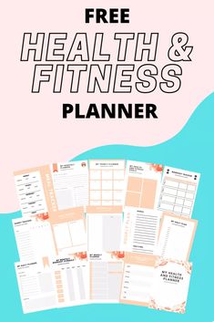 the health and fitness planner is shown with text overlay