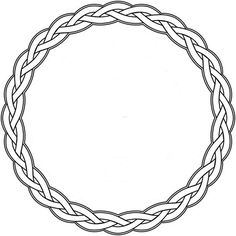 a circular frame made out of braids in black and white on a white background