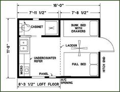 the floor plan for a small cabin