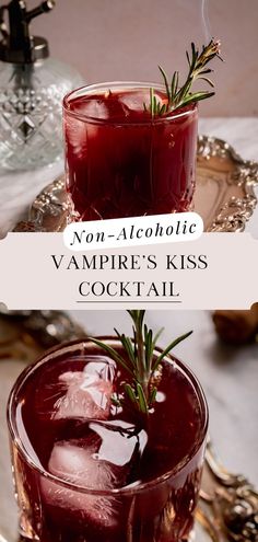 Vampire's Kiss Cocktail (Non-Alcoholic). Kiss Cocktail, Cherry Syrup, Halloween Cocktail, Drink Recipes Nonalcoholic, Boozy Drinks, Fancy Drinks, Cocktail Drinks Recipes, Pomegranate Juice, Alcohol Drink Recipes