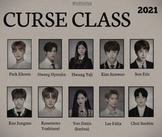 an advertisement for the upcoming korean drama series, curse class 2012 is shown in black and white