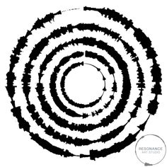 an abstract black and white spiral design with the word responance in it's center