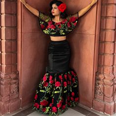 Taffeta Fabric A Little Stretch Include Rebozo Mariachi Dress, Mexican Dresses Traditional, Mexican Fancy Dress, Mexican Traditional Clothing, Charro Outfit, 50s Dress Pattern, Mexican Style Dresses, Mom Dresses, Colombian Fashion