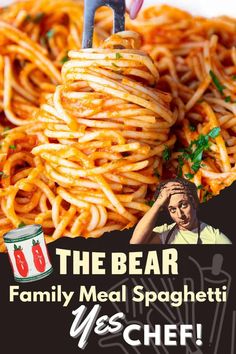 the bear family meal spaghetti yes chef